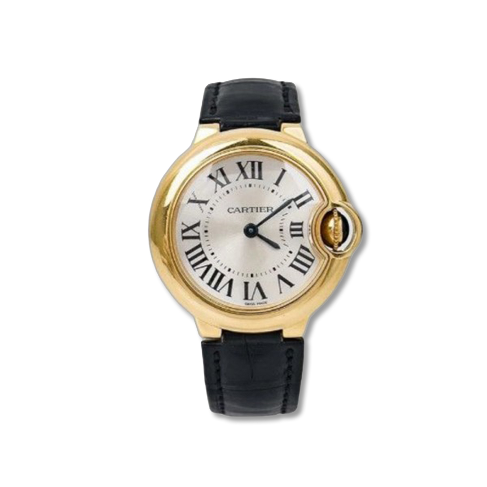 발롱블루 화이트 33mm 골드 쿼츠